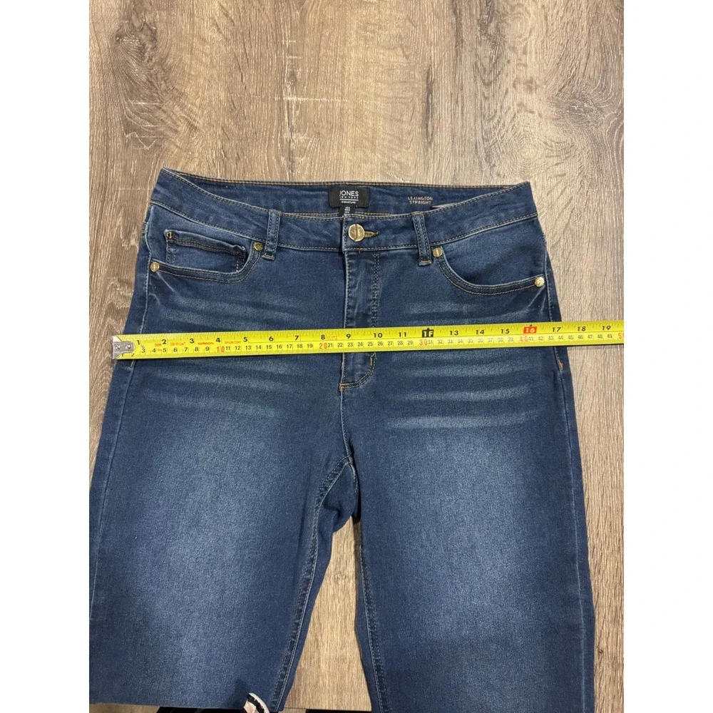 Jones New York Signature Lexington Straight Jeans Blue Dark Wash JPMS9DP253 Sz 6 - Picture 6 of 13